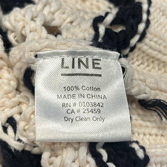 Line the Label Cable-Knit Oversized Open Neck Cotton Striped Sweater Size XS - Picture 8 of 13